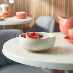 GenWare Kava White Stentøjs skål med buet form 14,5 cm