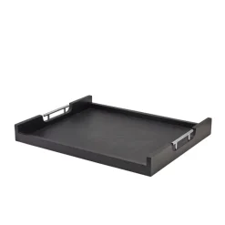 GenWare Solid Black Lav væg butlers bakke med metalhåndtag 54,5 x 44 cm