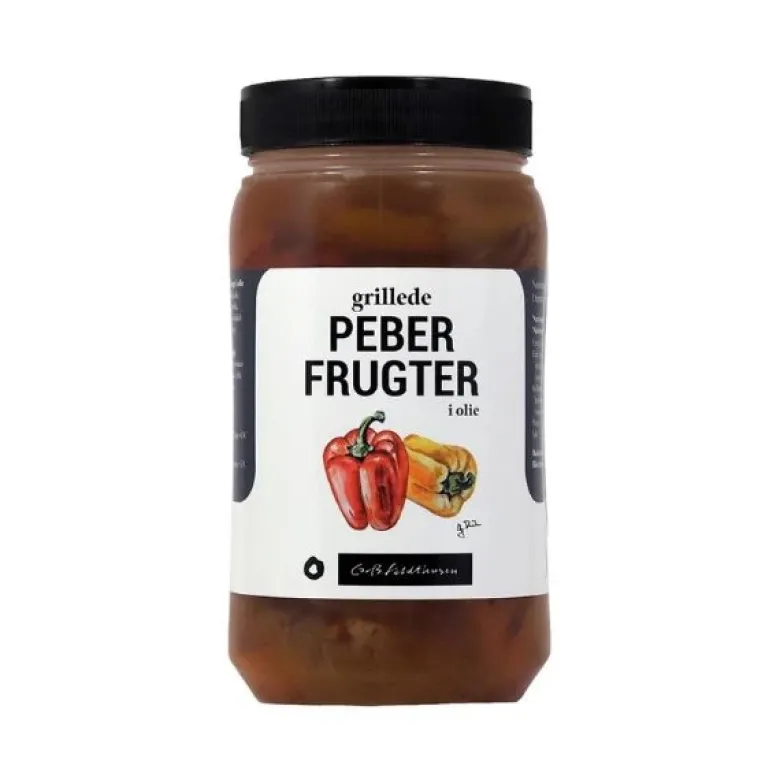 Grillede peberfrugter i olie Feldthusen 1,1KG