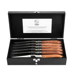 Grillknive Laguiole Pakka Rose SÆT 6 SdV