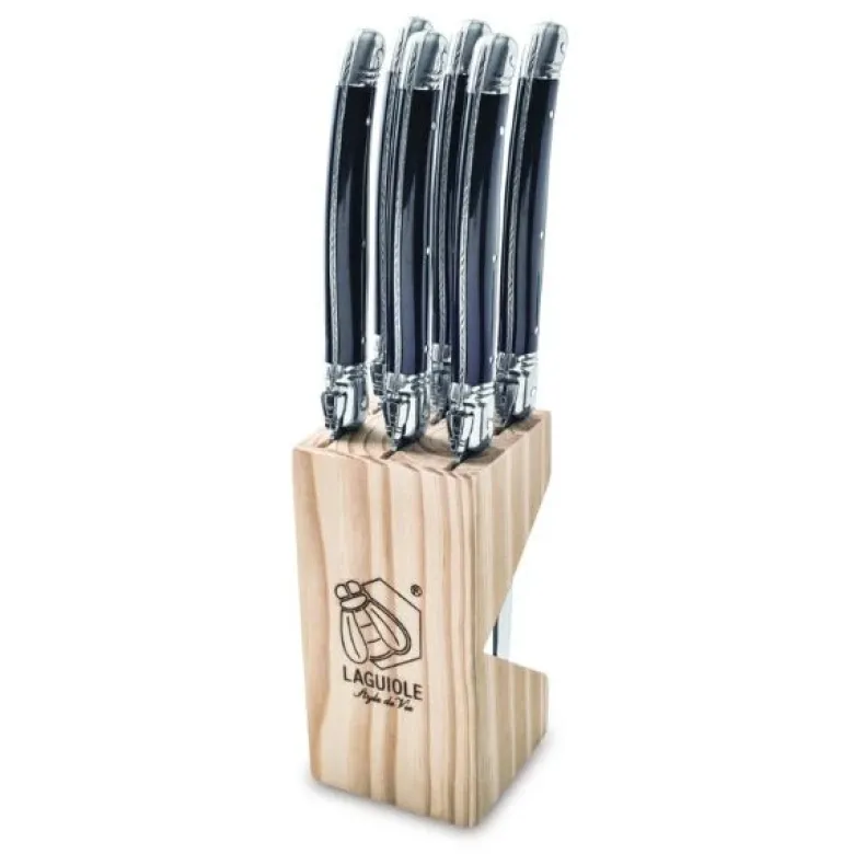 Grillknive Laguiole Sort SÆT 6 SdV