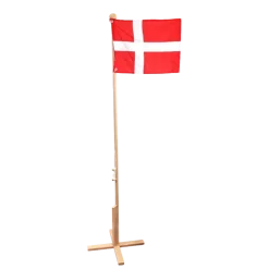 Gulvflag i bøg Dannebrog Str. 170 cm.