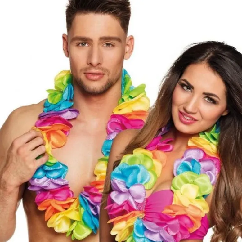 Hawaiihalskæde Regnbue deluxe XL