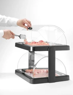 Hendi UNIQ Duo Køledisplay Roll Top Sort 2xGN 1/1