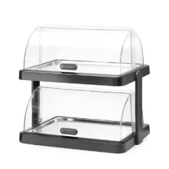Hendi UNIQ Duo Køledisplay Roll Top Sort 2xGN 1/1