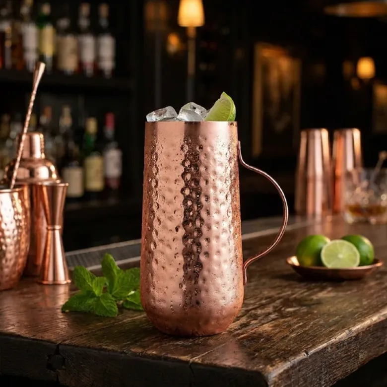 Højt Moscow Mule hammered krus Kobber