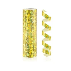 Holografisk streamer guld 4 m 1 stk.