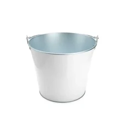 Hvid metal vinkøler med håndtag, 5 liter