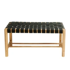 Hâws Nooka bænk sort reb 90x45x33 cm