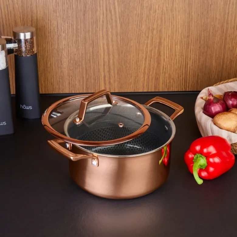 Hâws Santo Gryde 3,4 L med låg og hybridbelægning – Rose Gold