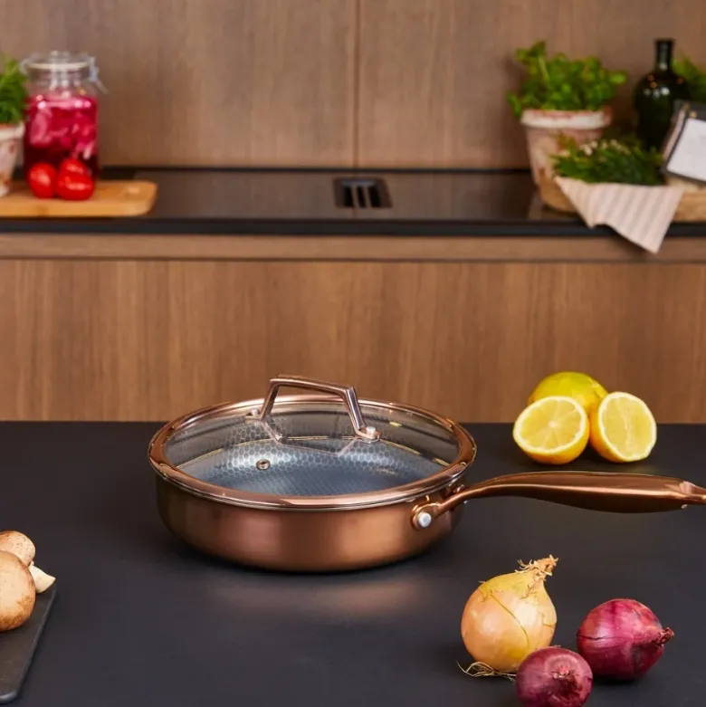 Hâws Santo Sauterpande 24 cm med låg og hybridbelægning – Rose Gold