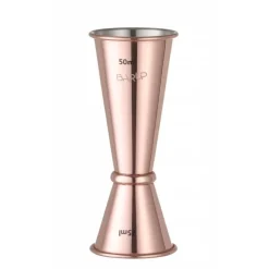 Jigger med ring 25 + 50 ml rustfrit stål kobberlook