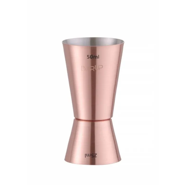 Jigger 25 + 50 ml rustfrit stål kobberbelægning