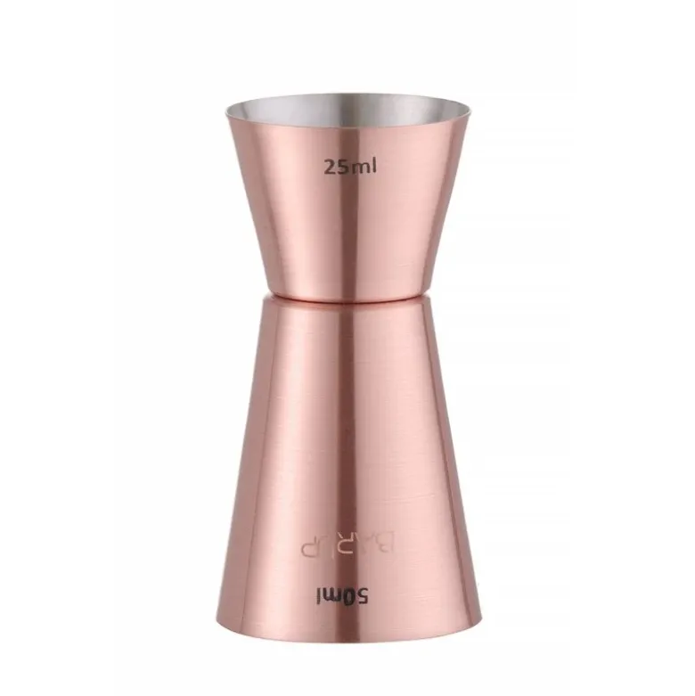 Jigger 25 + 50 ml rustfrit stål kobberbelægning
