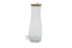 Juicedispenser med Trælåg Glas 42 cm