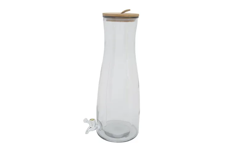 Juicedispenser med Trælåg Glas 42 cm