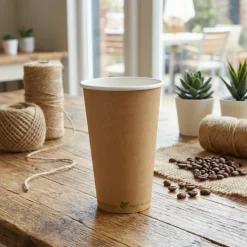 Kaffebæger 40 cl Ø90 mm Bionedbrydelig Brun 50 stk.