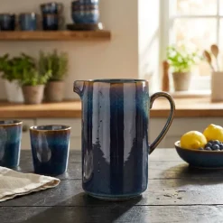 Kande i blåt porcelæn 1,4 L - H19,5 cm