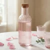 Karaffel med Prop Pink Glas 1L