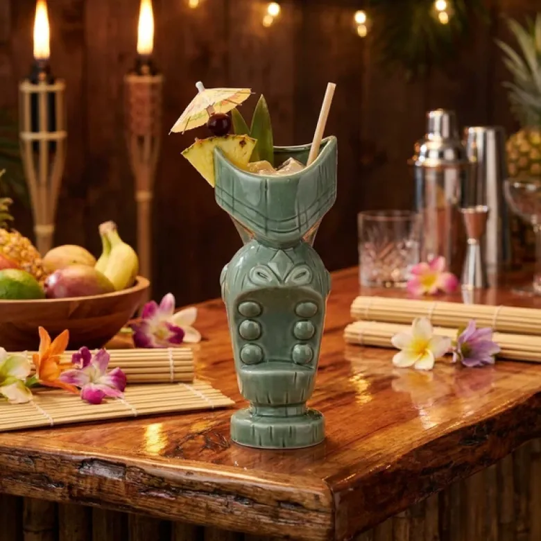 Keramisk Stort Mund Tiki Krus 650ml