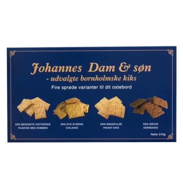 Kiks til ost assorteret - Johannes Dam & Søn 310g