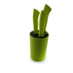 KNIVBLOK M/ 3 KNIVE GRØN