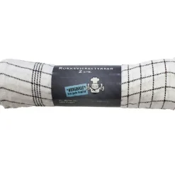 Kokkeviskestykke med sorte striber 2-pk. Str 50cm x 100 cm