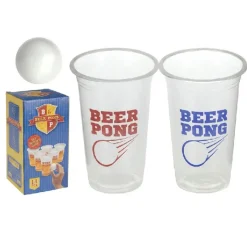 Koop Beer Pong Sæt - 2 Bolde, 12 Røde/Blå Bægre