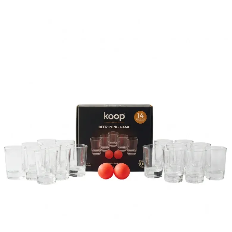 Koop Beer Pong Sæt 14 Shotglas 60 ml + 2 Bolde