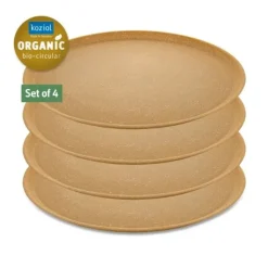 Koziol Connect Plate Ø25,5cm (4 stk.) - Wood