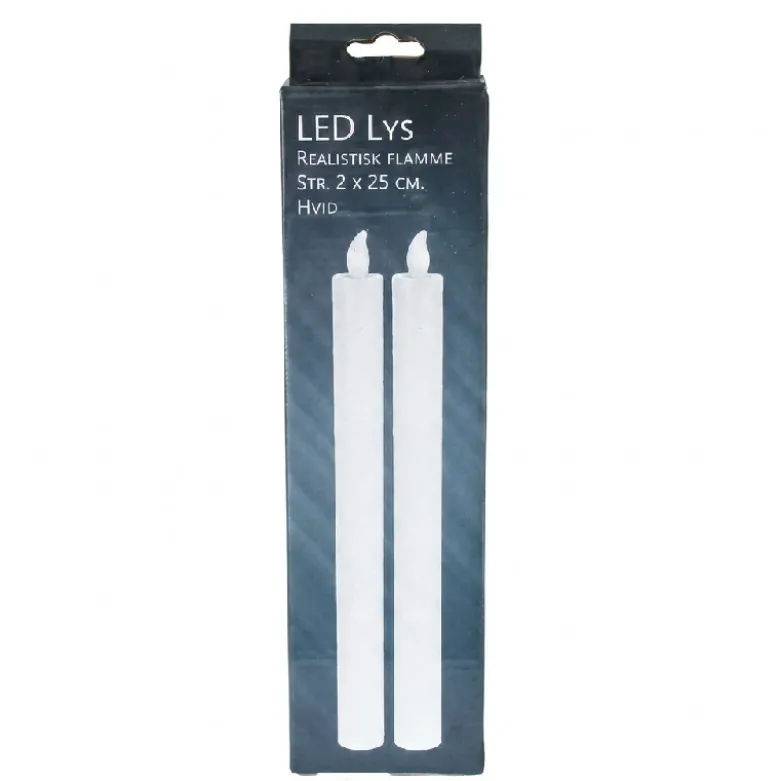 KRONELYS LED, 2 stk., Hvid, 25 cm