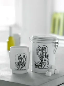 KUNSTKOP HVID/sort