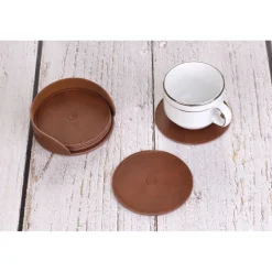 Laguiole coaster sæt premium PU - 6 stk.