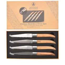 Laguiole Heritage knive oliven 4 stk.