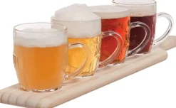 Ølbræt i træ 4 glas af 285 ml