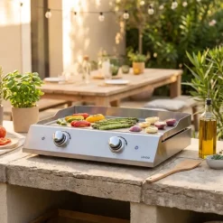Livoo Plancha Grill Rustfrit Stål med 2 Termostater