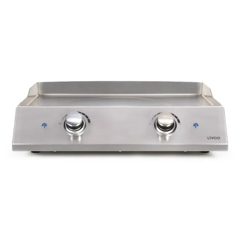 Livoo Plancha Grill Rustfrit Stål med 2 Termostater