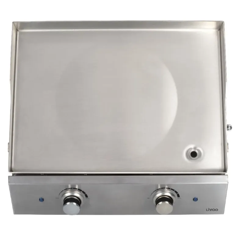 Livoo Plancha Grill Rustfrit Stål med 2 Termostater