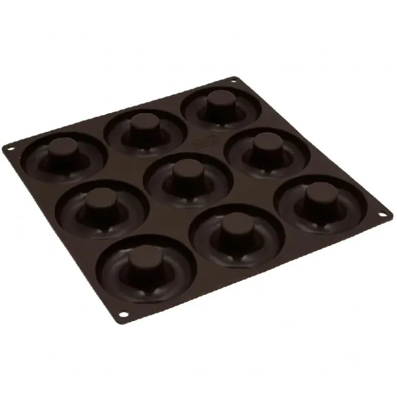Lurch Flexiform Donutform Silikone 9 huller Brun 26x26cm