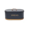 Metalopbevaring brød Blå med guld, str. 34x18 cm