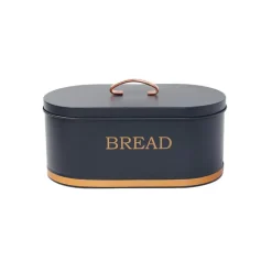 Metalopbevaring brød Blå med guld, str. 34x18 cm