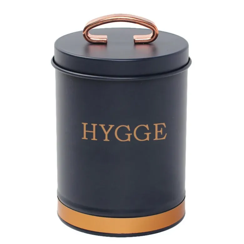 Metalopbevaring hygge Blå med guld, str. 11x15 cm