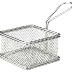 Mini Friturekurv Til Servering af Pomfritter 9.5 x 9.5 x 6cm - Rustfrit Stål