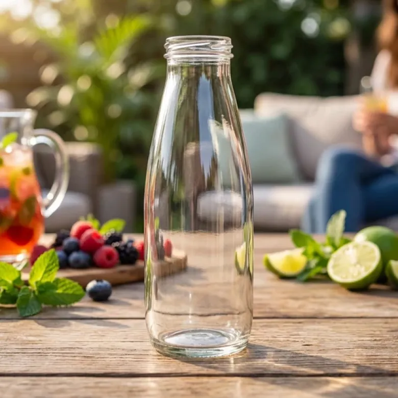 Mini glasflaske - til smoothie, drinks eller vandkande 50 cl.
