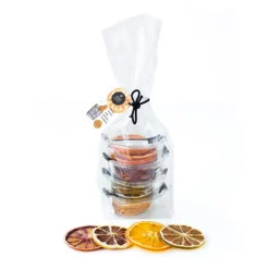 mix af tørret appelsin, blodappelsin, citron og lime