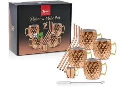 Moscow mule diamant set m. sugerør 450 ml - kobber
