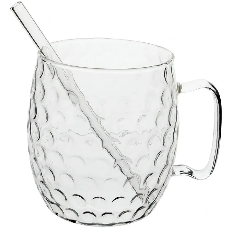 Moscow Mule Glas 2 stk inkl. Sugerør Borosilikatglas