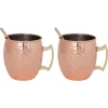Moscow Mule Krus Kobber Hamret 45cl inkl. Sugerør 2 stk