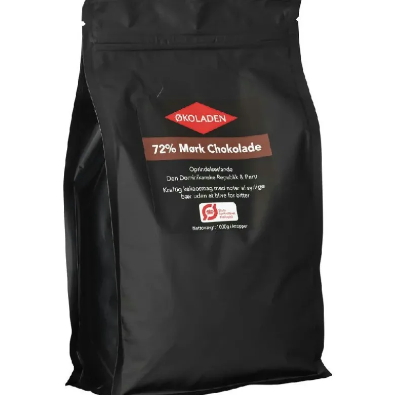 Mørk chokolade overtræk 72% Øko PS (1 KG)