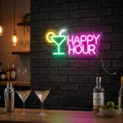 Neon skilt “Happy Hour”